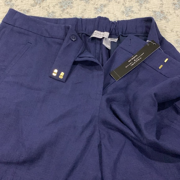 TAHARI Linen Dress Pants Sz 16 NEW Navy Blue Classic All occasions All Seasons - Picture 5 of 9